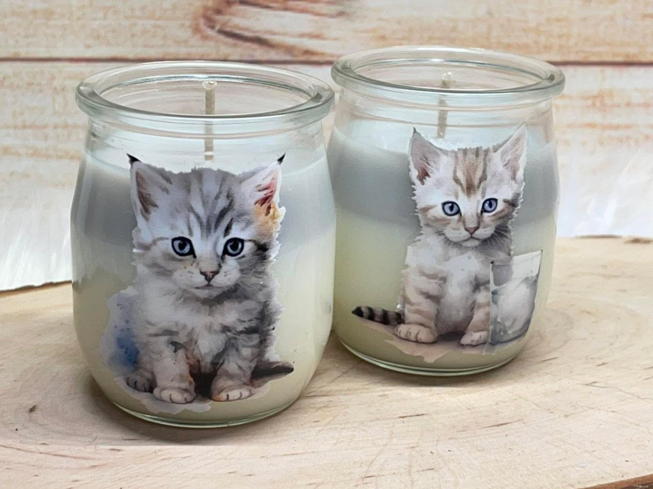 Poezen kaars in glas