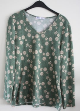Groen truitje met bloemen print maat l