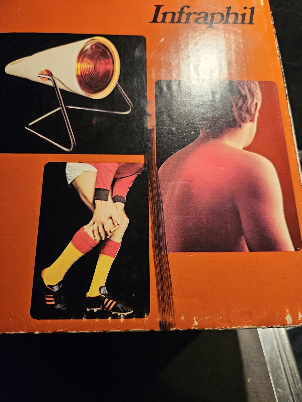 Werkende vintage philips infraphil infrarood warmte lamp..