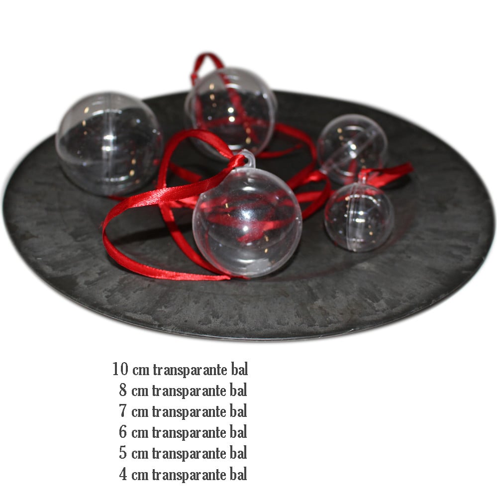 Kerst Transparante ballen 10 cm
