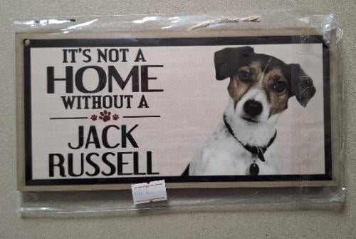 Jack Russell Houten Decoratiebord