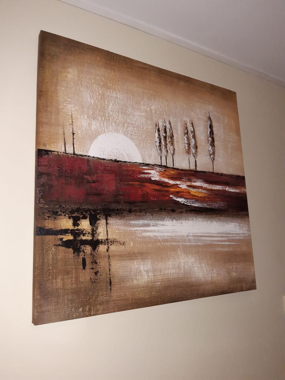 Schilderij 1x1m + gratis kleine lijsten