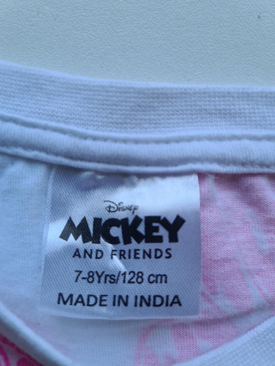 Disney Mickey Mouse wit en gekleurde Mickey Mouse tekst  Maat 128