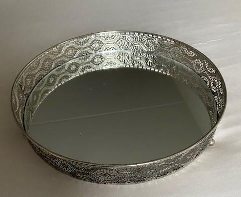 Decoratie blad met spiegel erin