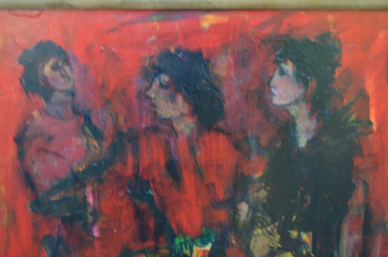 Fraai schilderij Frans J. Joosen (Tilburg 1932 - Oosterhout 2021) 'Rood'