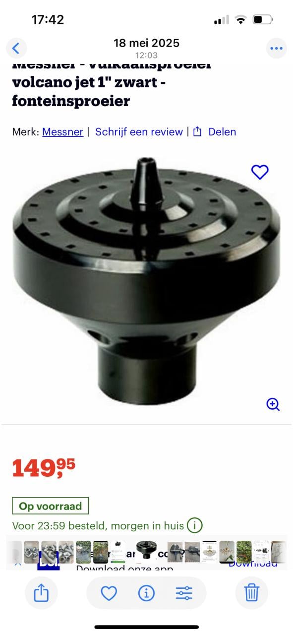 Te koop grote sproeier voor grote vijver nieuwprijs 150 nu 90 euro