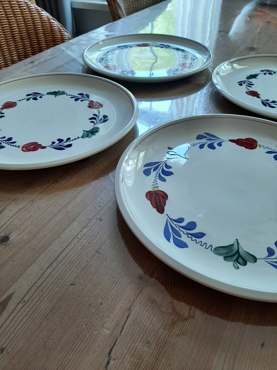 BOERENBONT BOCH - 4 GEBAK / PIZZA / PANNENKOEK BORDEN - DIA 31 CM