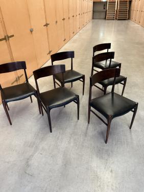 6 vintage Scandinavische eetkamerstoelen