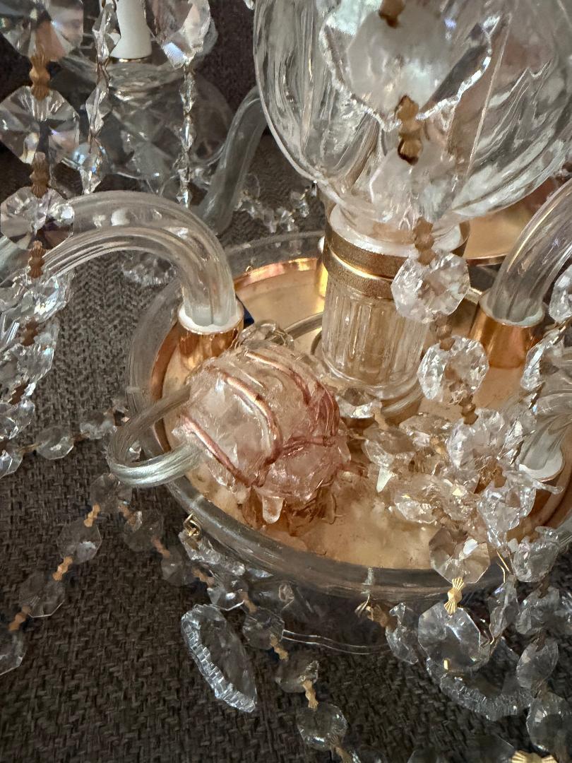 2 xCrystal Chandeliers 5 lamp & 4 lamp - will sell together or seperately