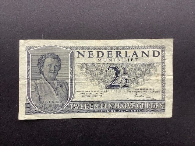 Nederland , 2 1/2 gulden 1949 Juliana.