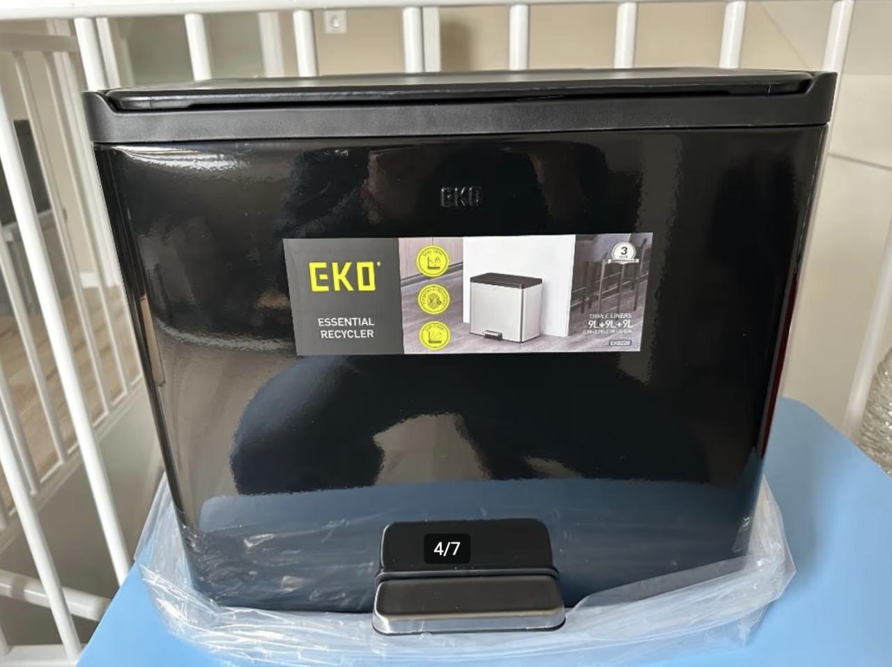 Eko prullenbak zwart 9L+9L+9L (nieuw)