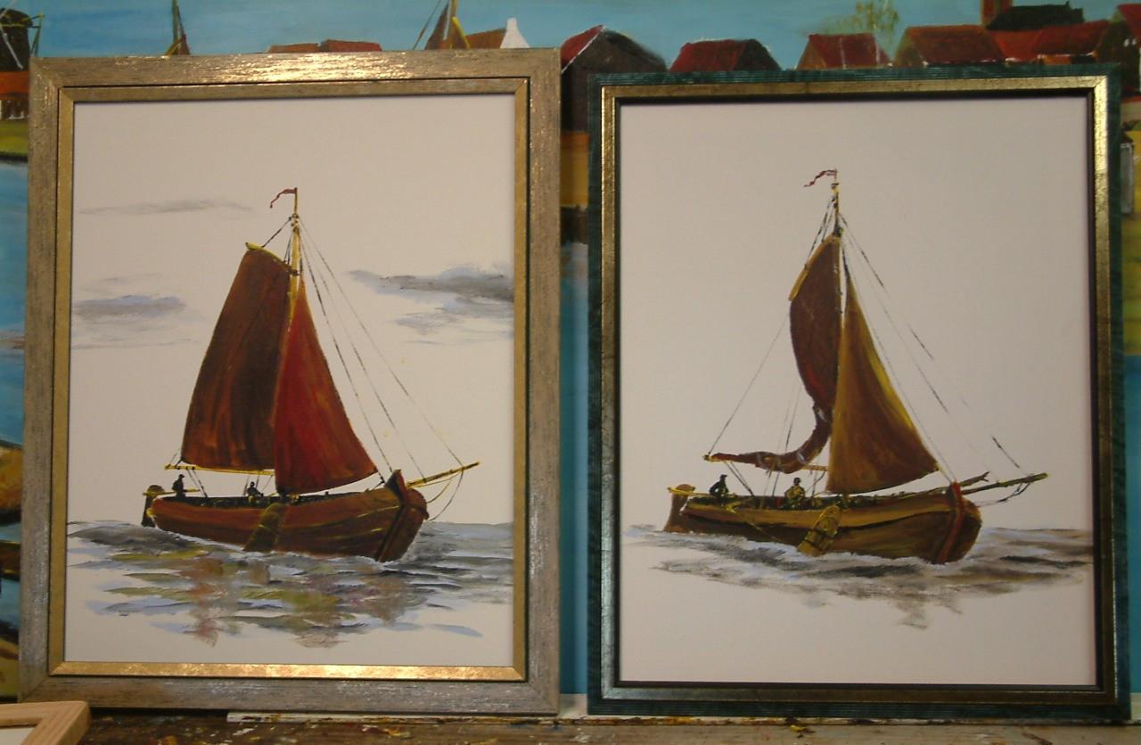 Hoogaars - botter -hengst -schilderij van af 45 euro incl Lijst er om