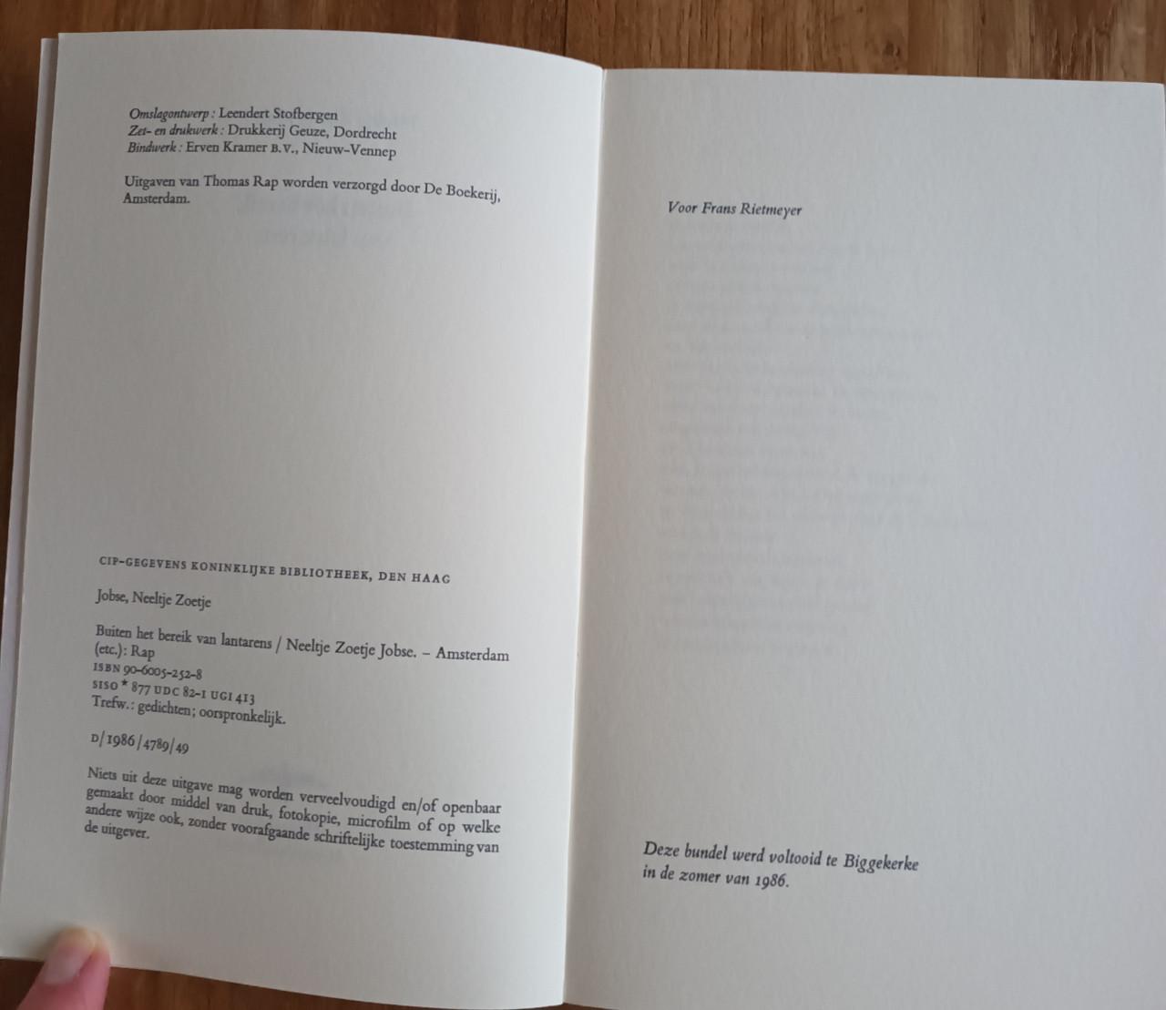 Buiten het bereik van Lantarens van Neeltje Zoetje Jobse Biggekerke