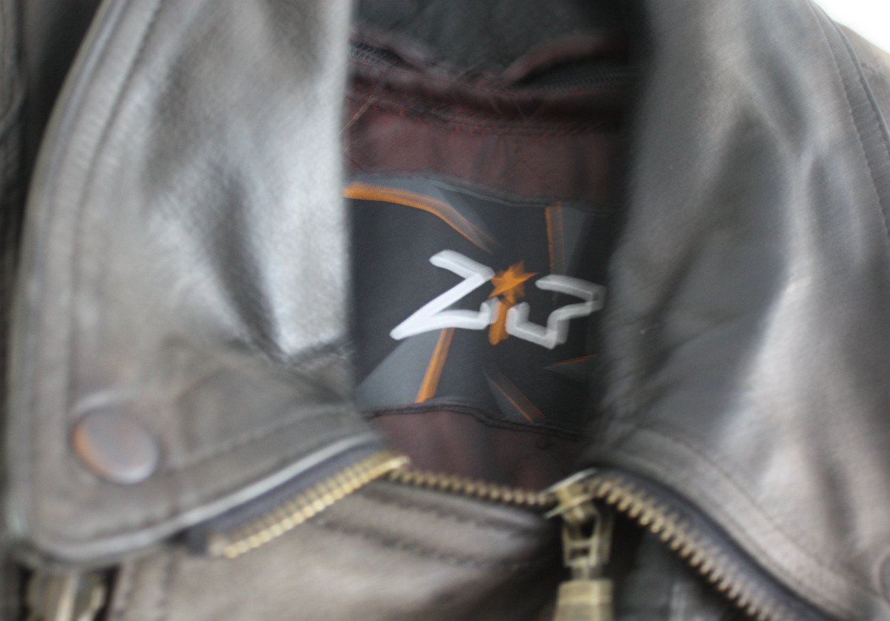 Mooie lederen ZIP motorjas heren