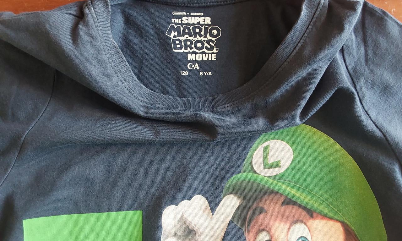 Donkerblauw t-shirt van Super Mario Bros Movie van het merk C&A in maat 128