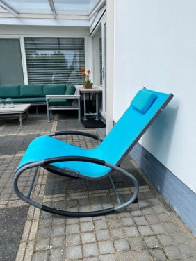 Tuin schommelstoel, merk Vivere (Wave Rocker Blue)