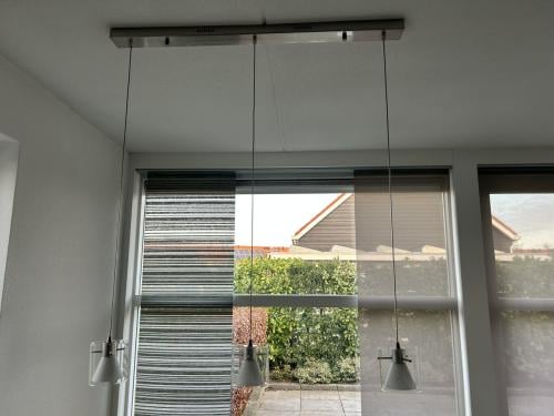 Moderne hanglamp met rvs en glas