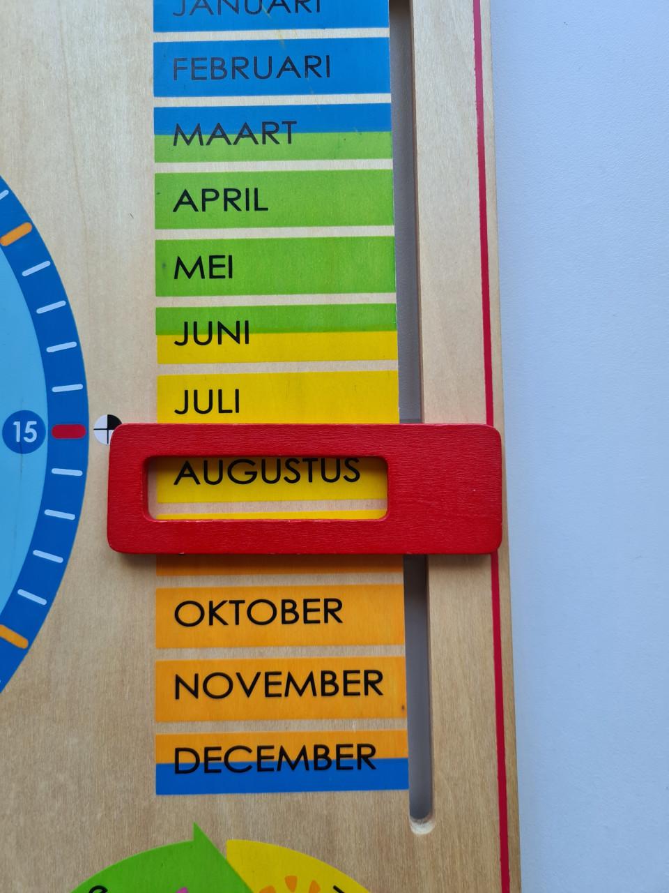 Goula educatieve houten kalender klok , voor tijd, seizoenen en datum