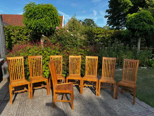 Massief Teak Eetkamer Stoelen (8 stuks)