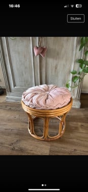 Vintage rotan krukje