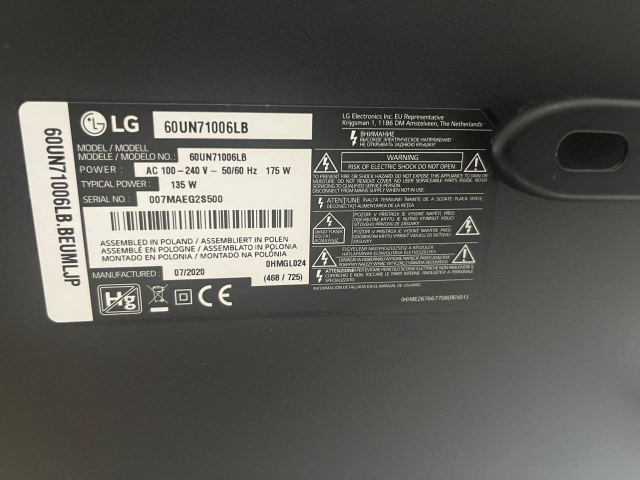 LG 202060 inch60 HzLEDBacklight: Direct-ledSmart TV