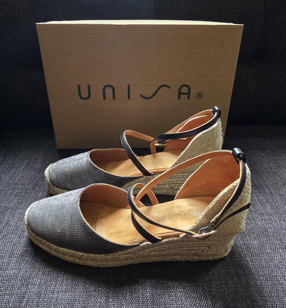 Unisa espadrilles zwart/grijs, maat 38. Z.g.a.n.