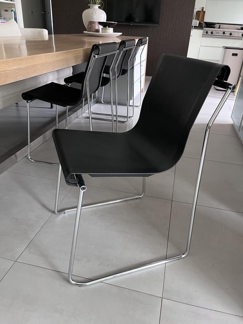 6 airon zwart italiaans design eetkamer stoel