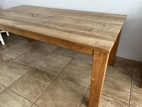 Massief teak houten eettafel 200x100