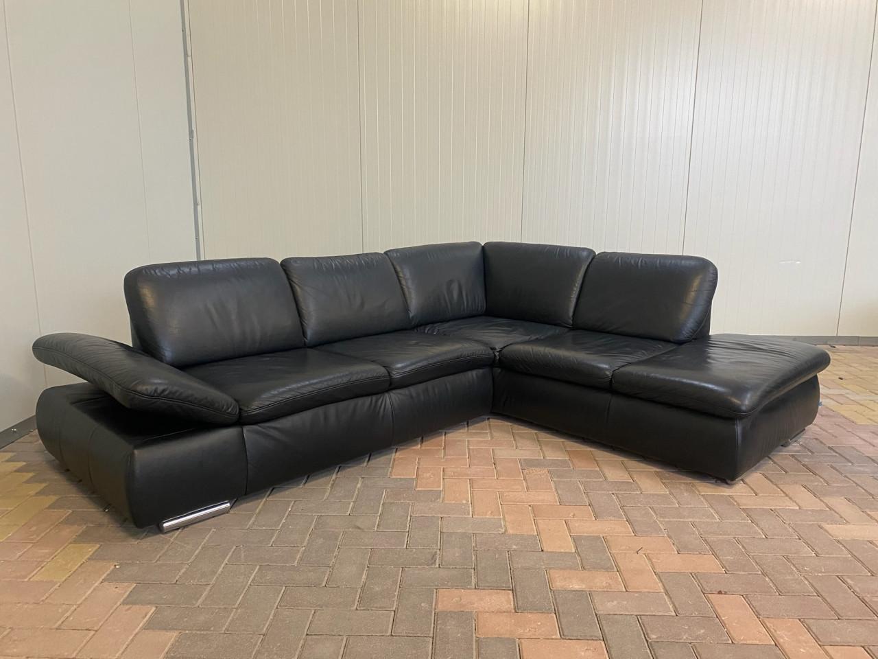 GRATIS LEVERING HEEL NL Mooie Zwarte Echt Leer Hoekbank