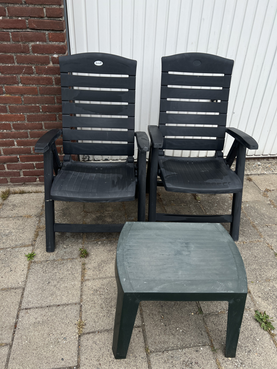 2x Hartman inklapbaar inklapbaar tuinstoelen met tafeltje