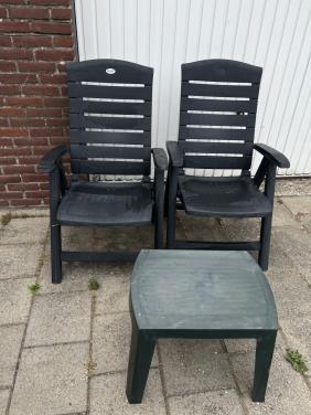 2x Hartman inklapbaar inklapbaar tuinstoelen met tafeltje
