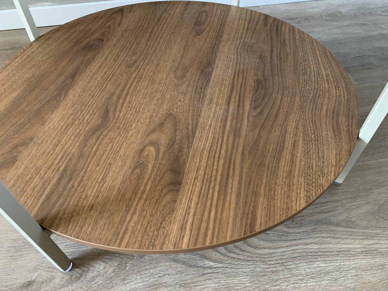 Salontafel, lichtbeige/glas, 75 cm