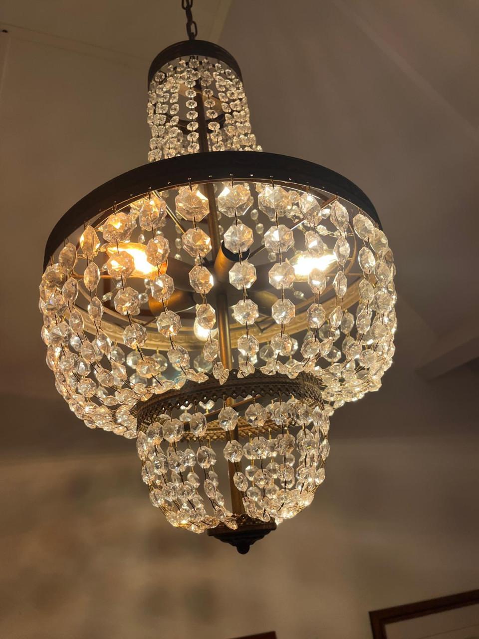 Kristallen kroonluchter uit Napels - Ø40cm