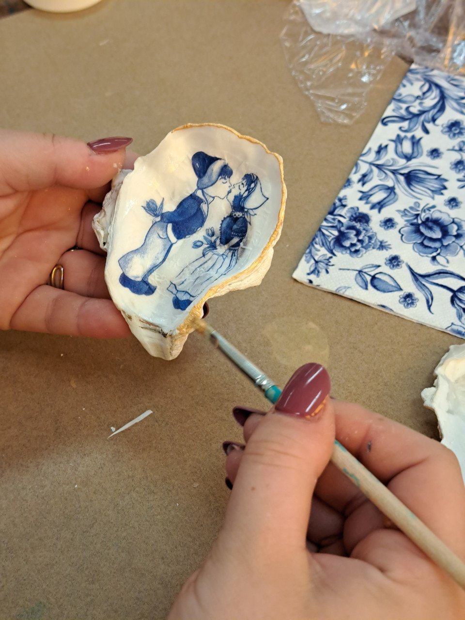 Workshop Decoupage op Oesterschelpen 12.00-14.00 uur