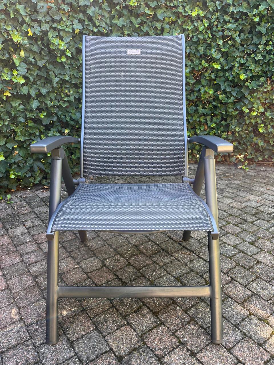 Complete set van 6 Hartman tuinstoelen inclusief 6 bijpassende tuinkussens