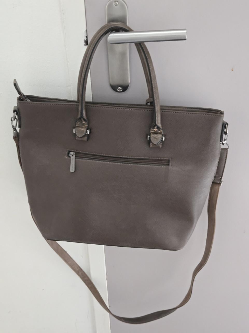 Bruine casual handtas met krokodillenprint David Jones