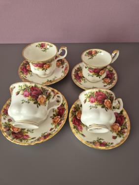 4 Kop en schotels Royal Albert