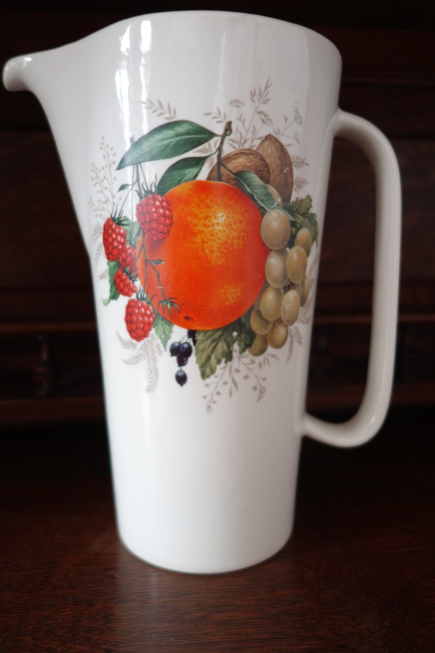 Vintage ceramique Juice kan + 6 bekers Boch Keramis La Louvière