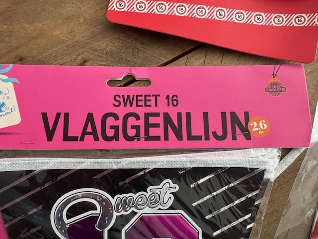 "Sweet 16" feest, verjaardagsversiering, feestversiering