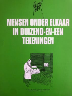 Mensen onder elkaar in duizend en een tekeningen van Peter van Straalen