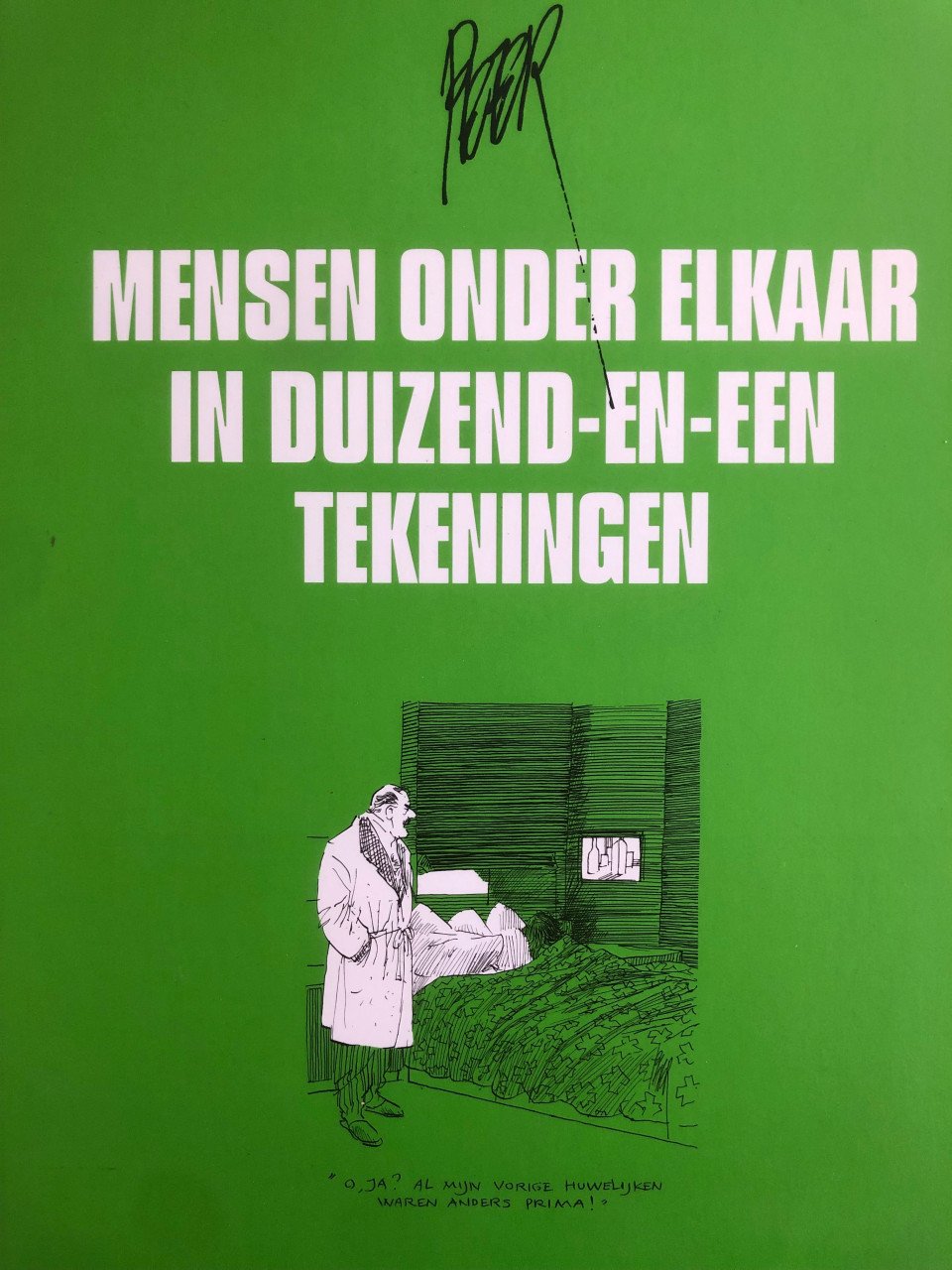 Mensen onder elkaar in duizend en een tekeningen van Peter van Straalen