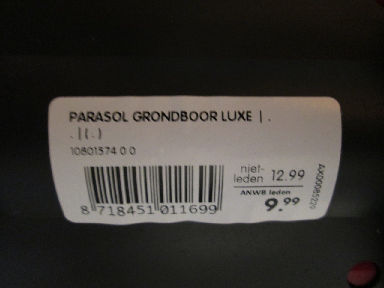 Parasol grondboor  ANWB NIEUW