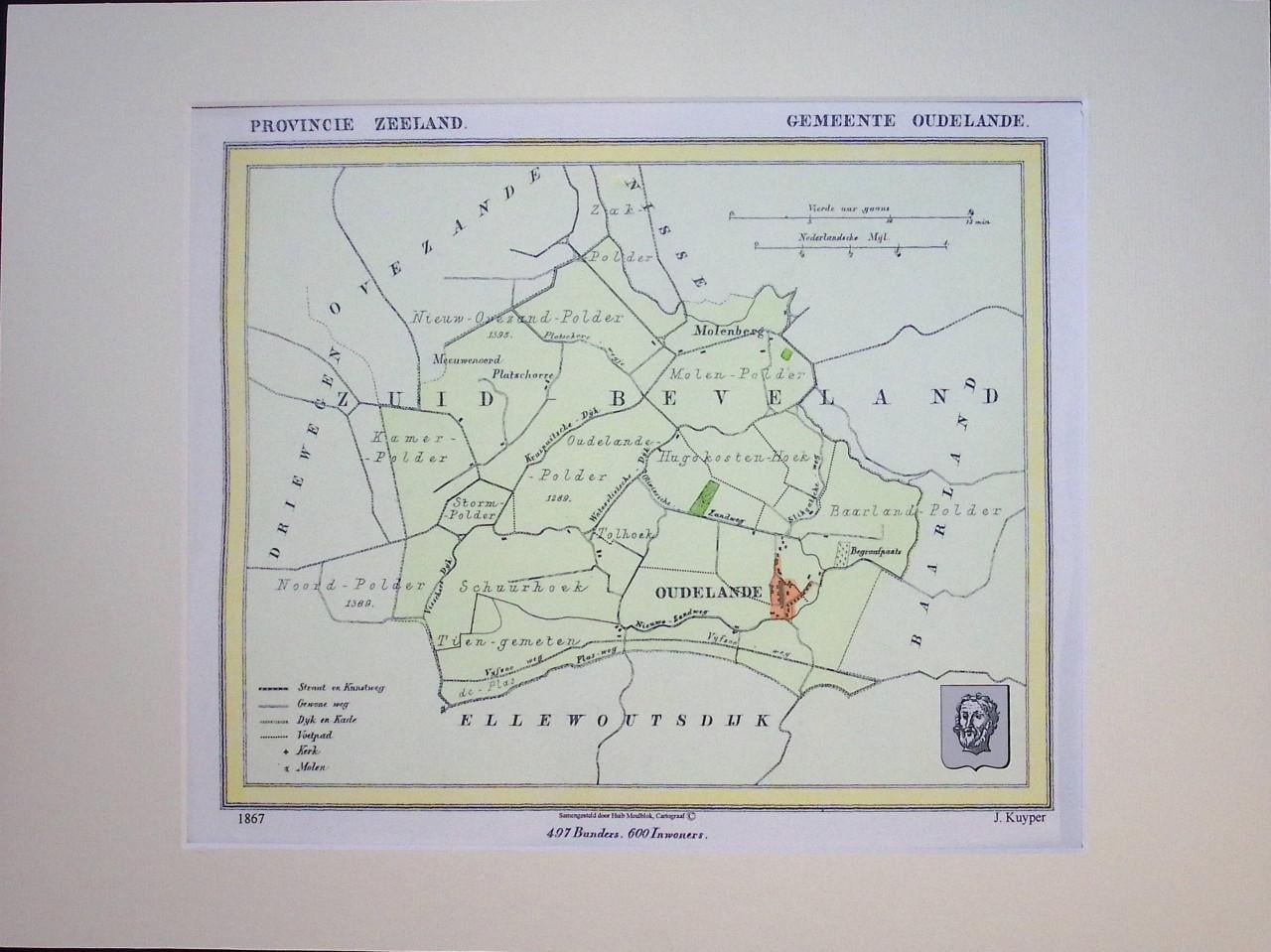 Kaarten Zuid-Beveland gemaakt door J. Kuyper