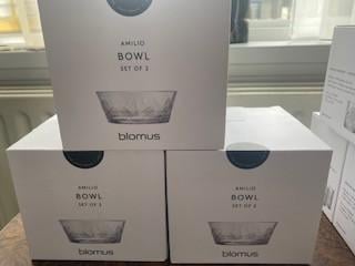 Blomus amilio, 3 set van 2 whisky glazen, 3 set van 2 schaaltjes