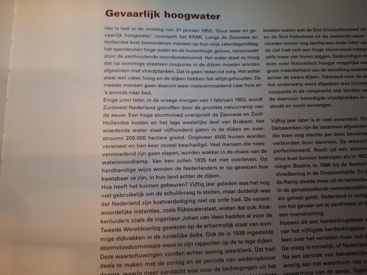 Hoog Water - 50 jaar na de watersnoodramp, door Inez Flameling