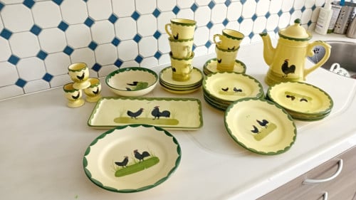 Haan kip servies.