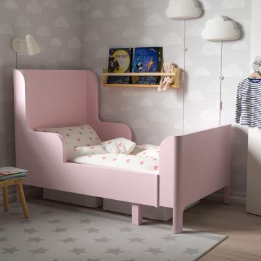 IKEA SMÅSTAD uitschuifbaar roze kinderbed