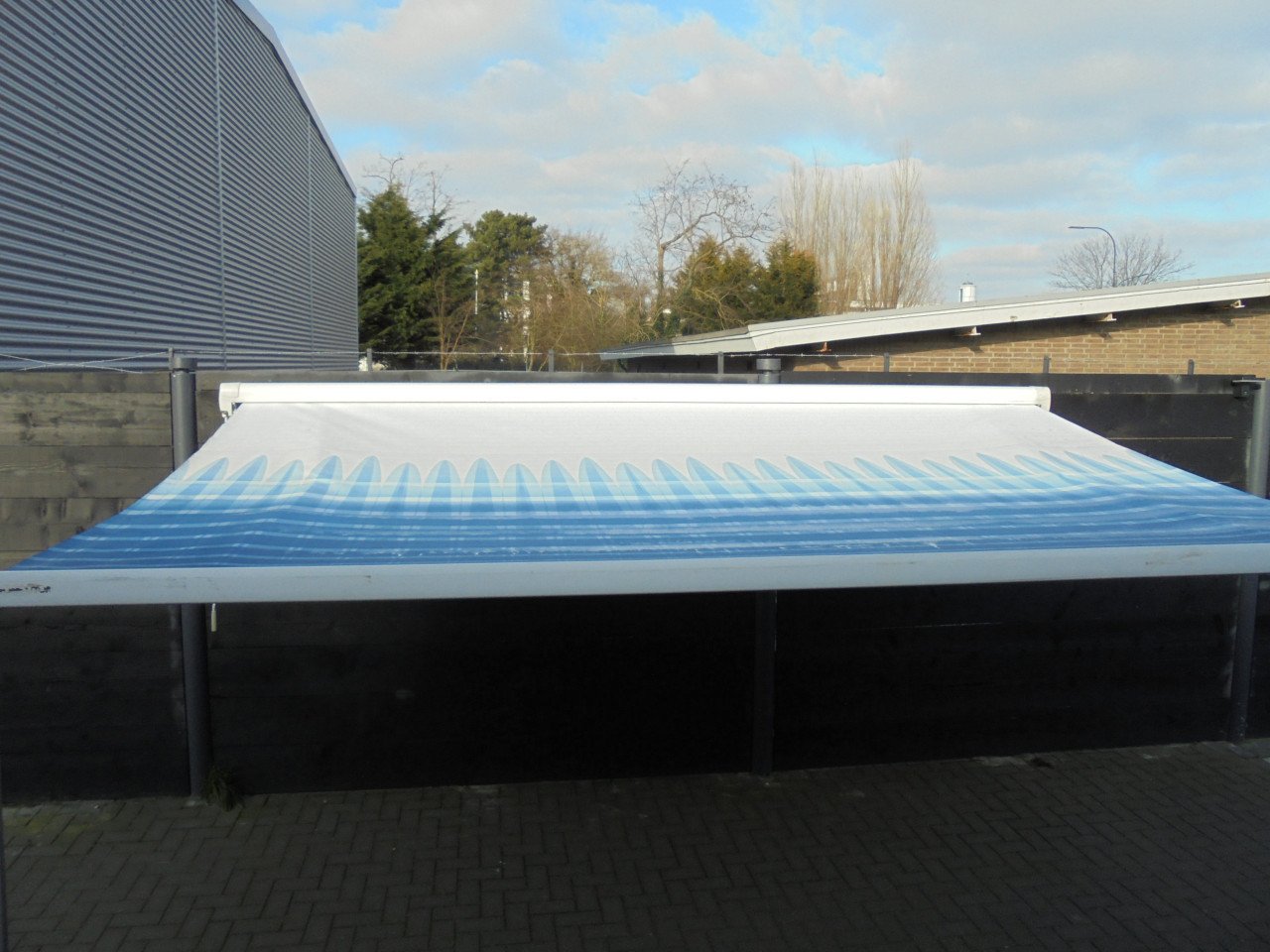 Camper + Caravan luifel breed 445 cm met een uitval van 260 cm hand bedient