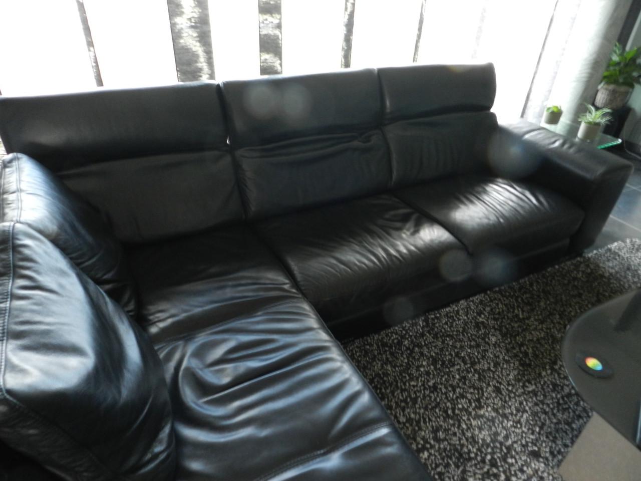 Montél lederen bank met lounge-gedeelte