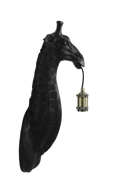 Wandlamp giraffe zwart